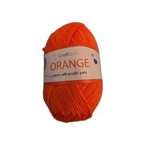 New CraftBud Orange Yarn Skein - 100 Yards 100% Pure Acrylic 1.75 Oz Very Soft
